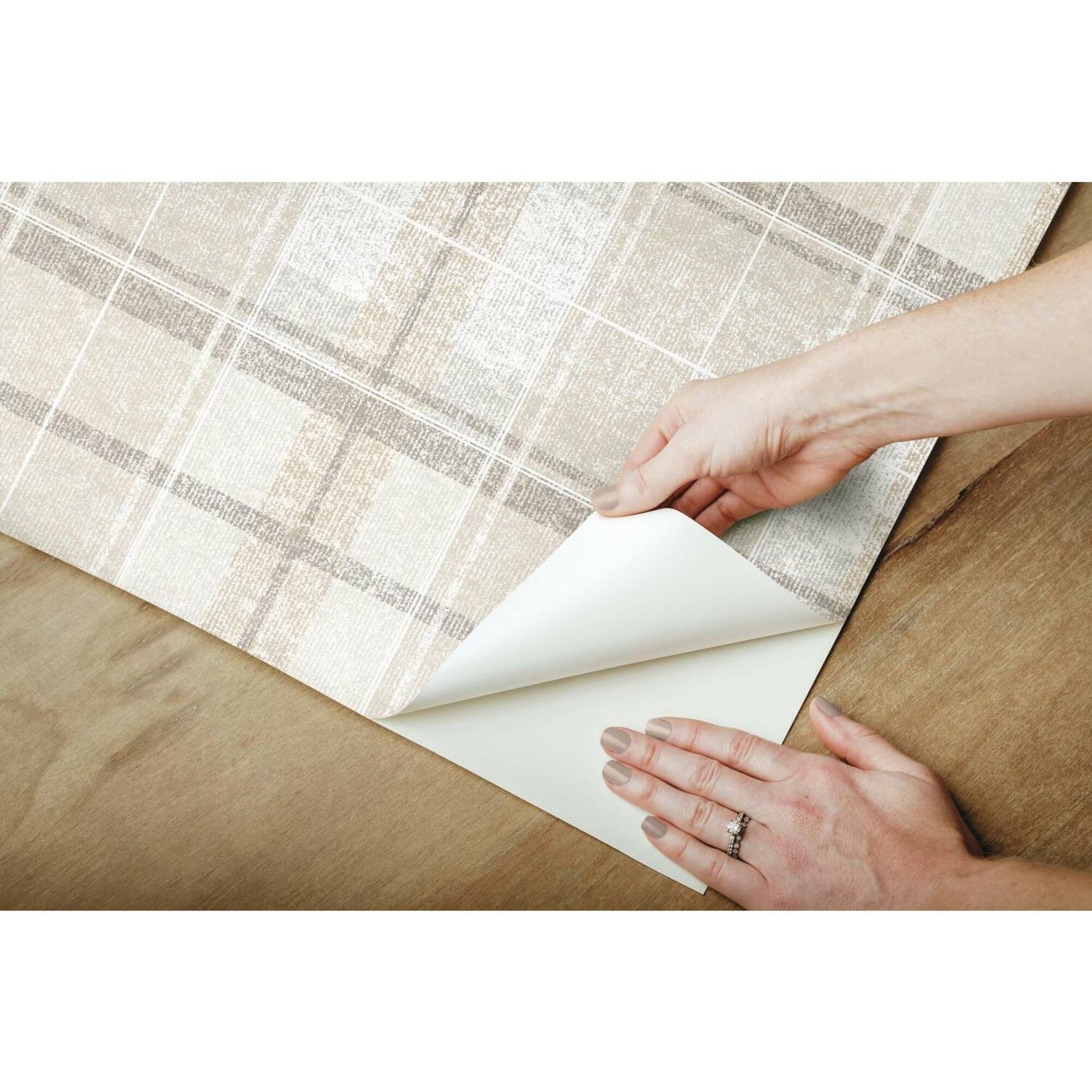 RoomMates Tweed Plaid Peel & Stick Wallpaper